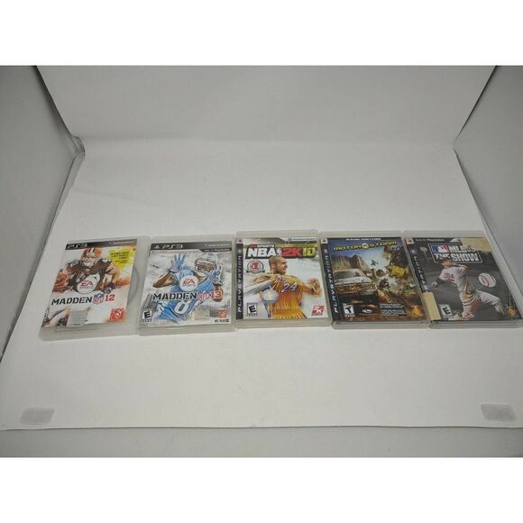 PS3 Sport Games Lot of 5 Madden 12/13, NBA 2K10, Motorstorm, MLB 09 The Show - Picture 1 of 6